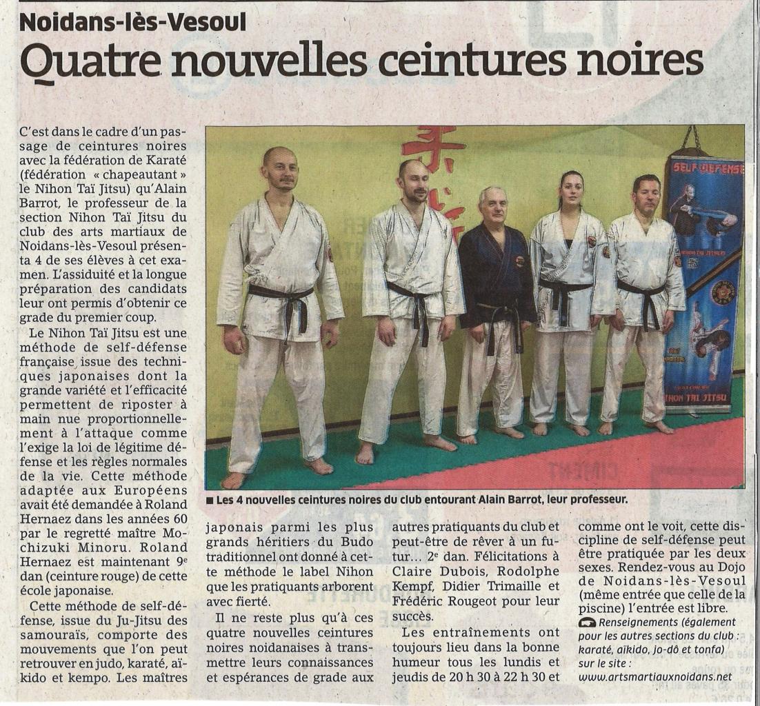 4 ceintures noires dans la section Nihon Tai Jitsu