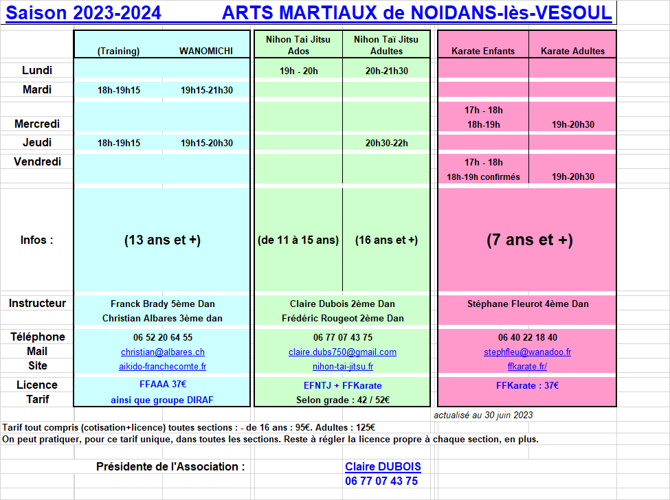 Horaires rentree 2023 2024 camnv